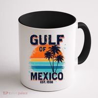 Gulf Of Mexico Since 1550 Retro Beach Coffee Mug thumb 1