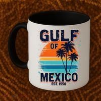 Gulf Of Mexico Since 1550 Retro Beach Coffee Mug thumb 2