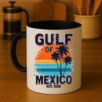 Gulf Of Mexico Since 1550 Retro Beach Coffee Mug thumb 4