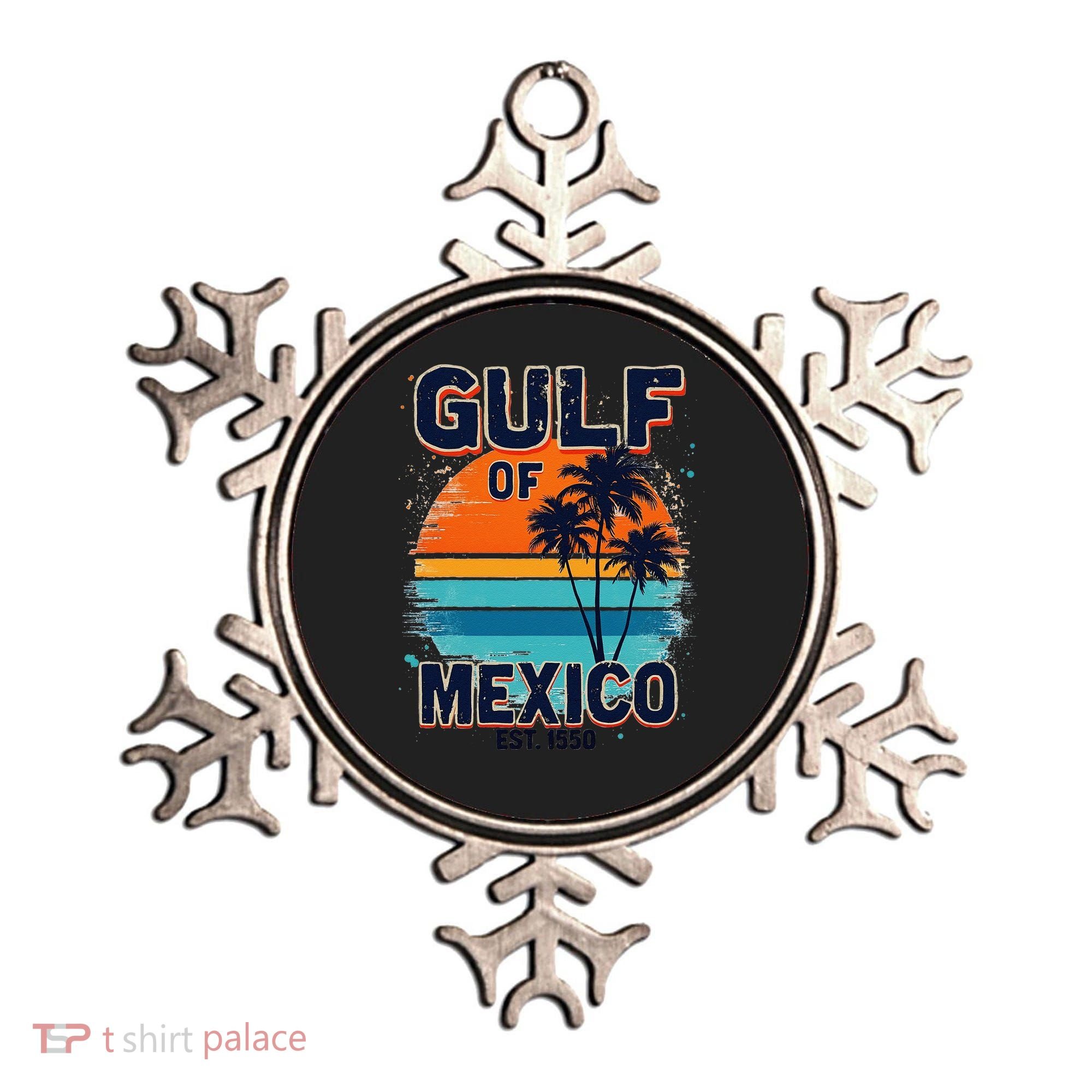 Gulf Of Mexico Since 1550 Retro Beach Ornament