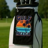 Gulf Of Mexico Since 1550 Retro Beach Golf Towel thumb 2
