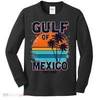 Gulf Of Mexico Since 1550 Retro Beach Kids Long Sleeve Shirt thumb 0