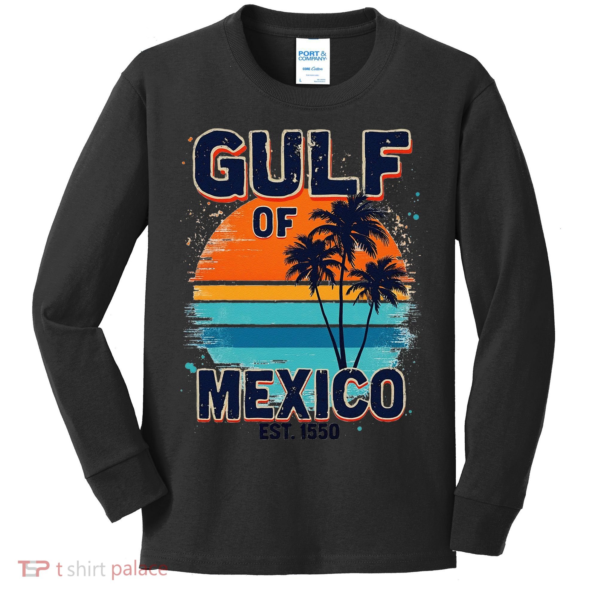 Gulf Of Mexico Since 1550 Retro Beach Kids Long Sleeve Shirt
