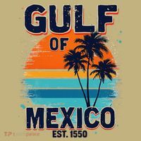 Gulf Of Mexico Since 1550 Retro Beach Mousepad thumb 1
