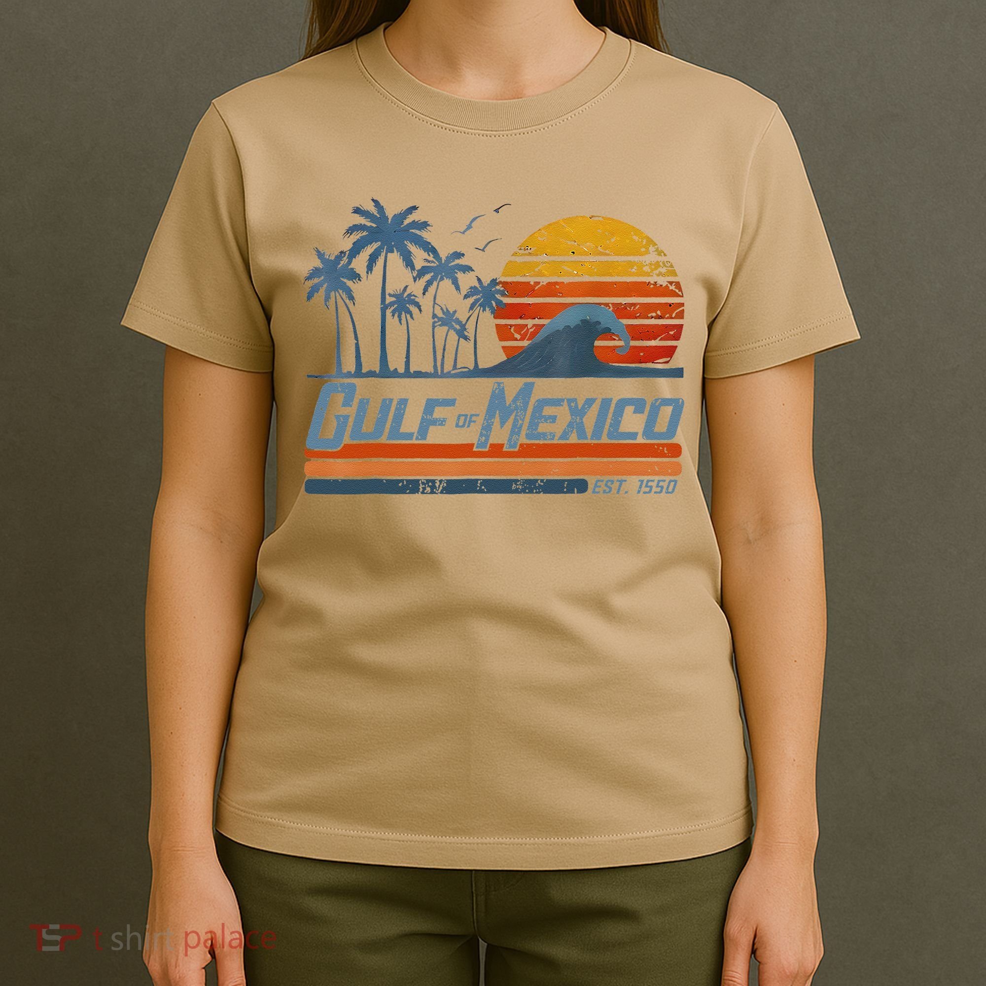 Gulf Of Mexico Est 1550 Retro Vintage Beach T-Shirt