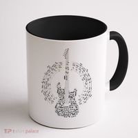Guitar Of Musical Notes Coffee Mug thumb 1
