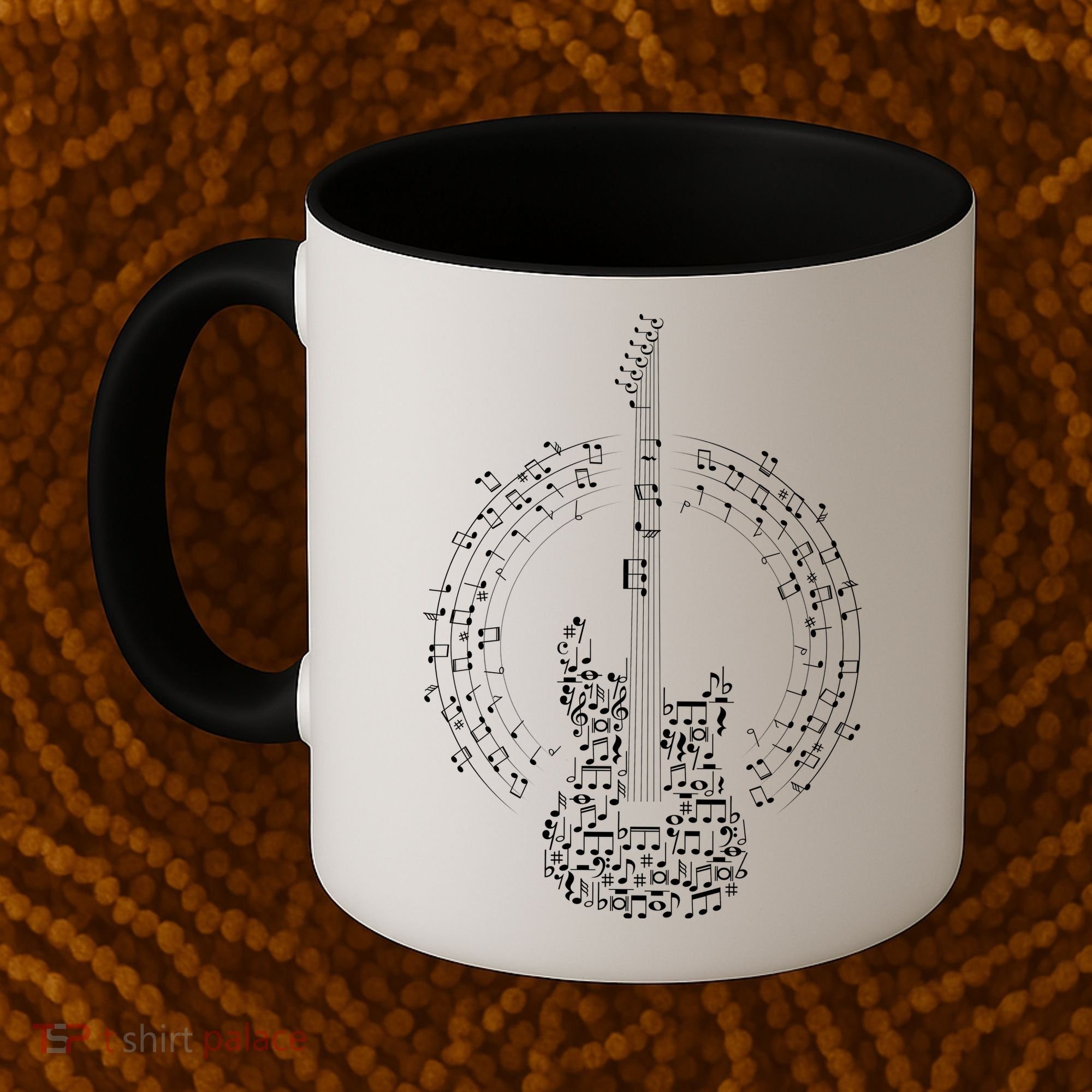 Guitar Of Musical Notes Coffee Mug