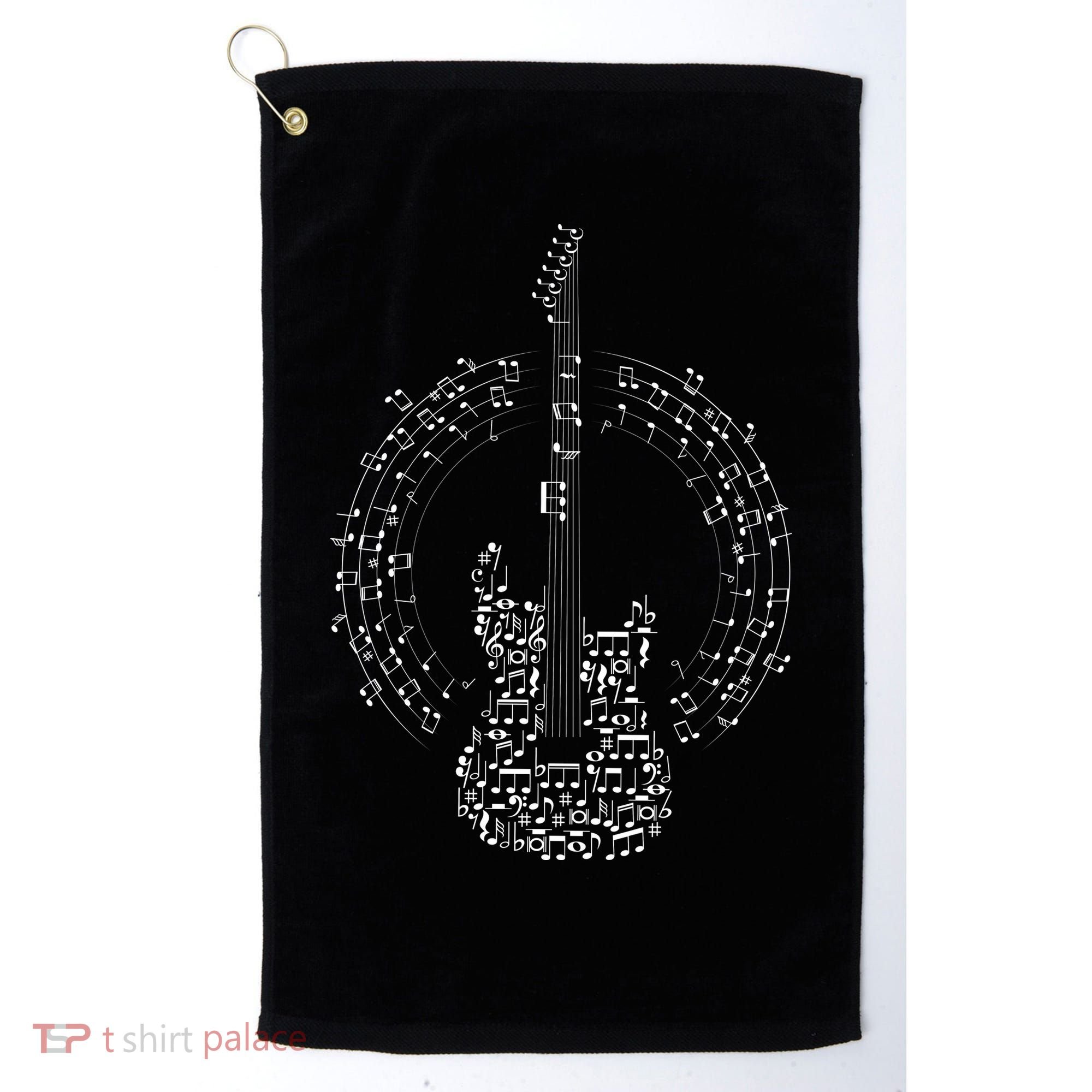 Guitar Of Musical Notes Golf Towel