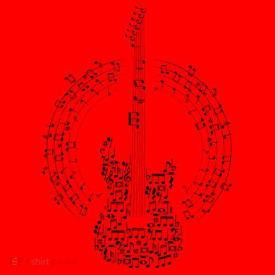 Guitar Of Musical Notes Santa Hat