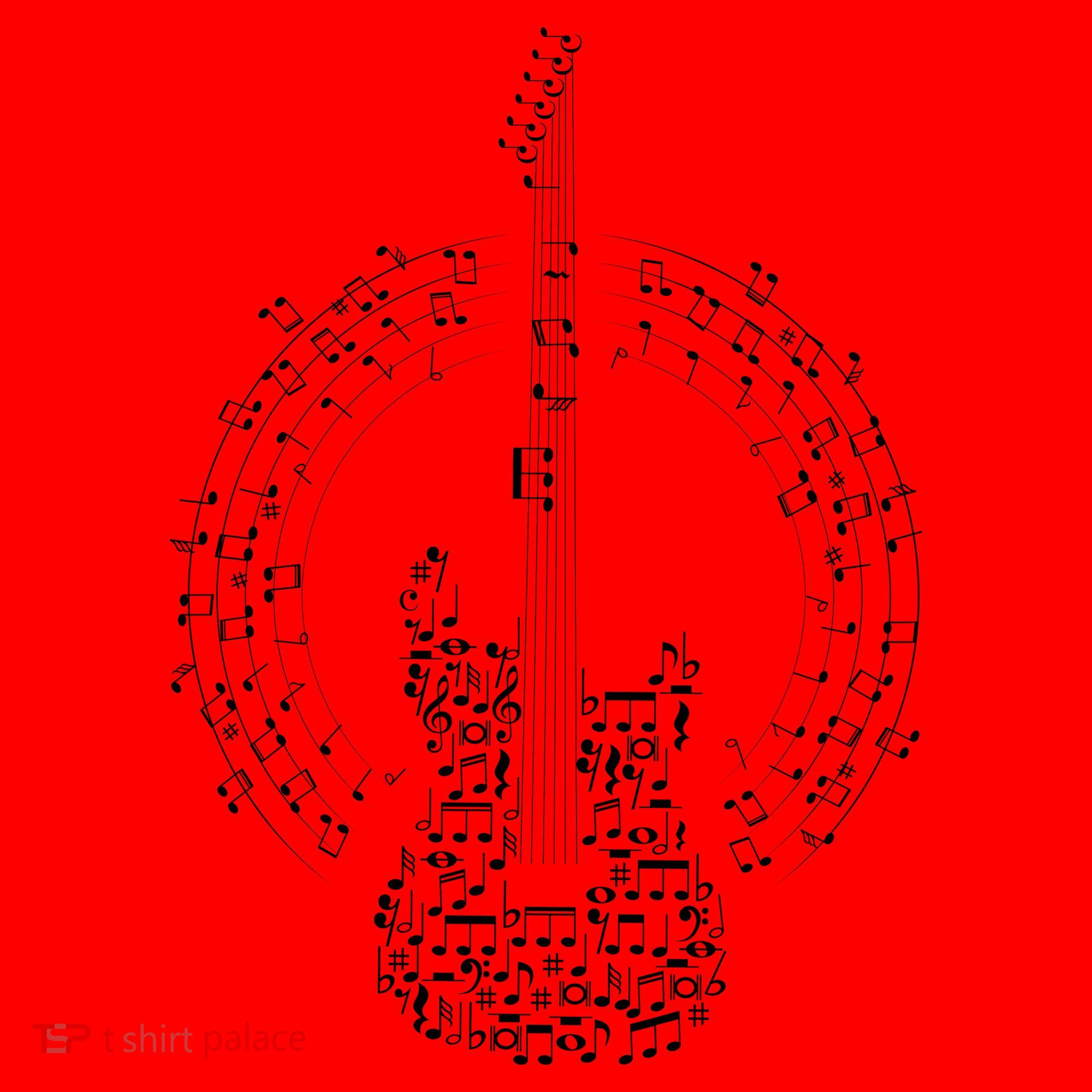 Guitar Of Musical Notes Santa Hat