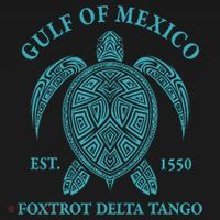 Gulf Of Mexico Turtle Foxtrot Delta Tango EST 1550 Coaster thumb 2