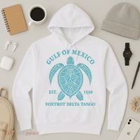 Gulf Of Mexico Turtle Foxtrot Delta Tango EST 1550 Hoodie thumb 3