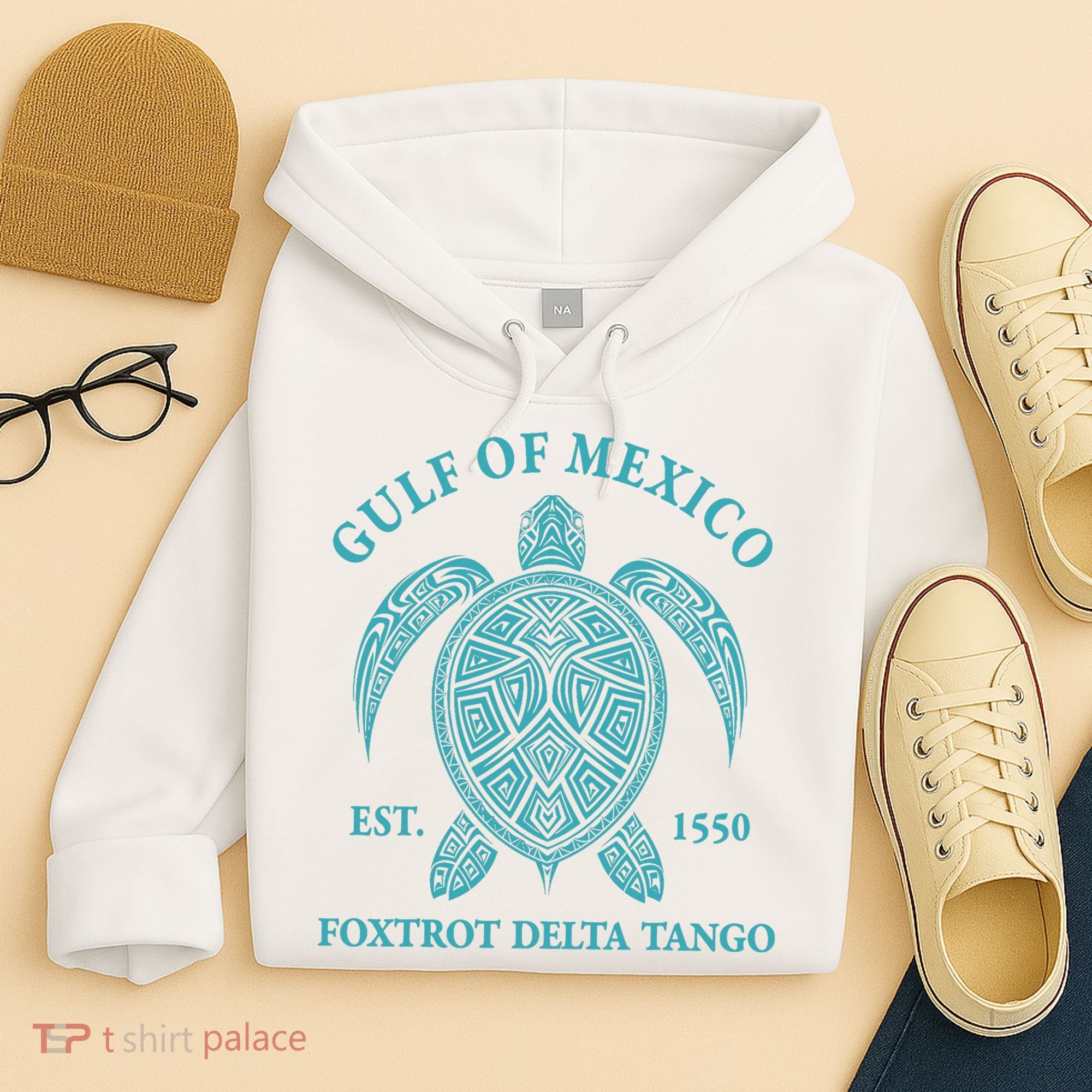 Gulf Of Mexico Turtle Foxtrot Delta Tango EST 1550 Hoodie