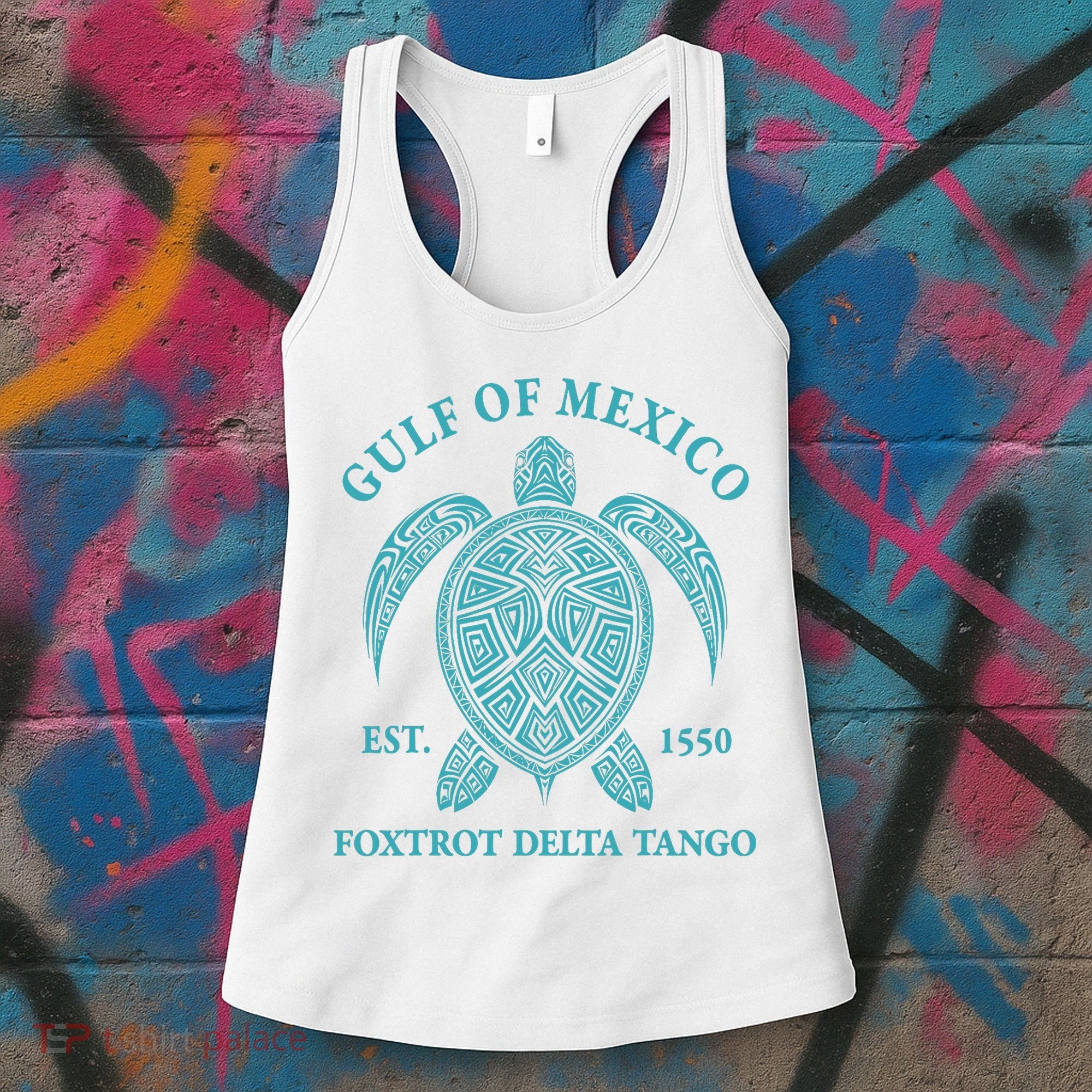 Gulf Of Mexico Turtle Foxtrot Delta Tango EST 1550 Women's Tank Top