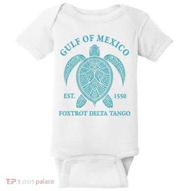Gulf Of Mexico Turtle Foxtrot Delta Tango EST 1550 Baby Bodysuit