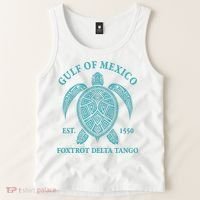 Gulf Of Mexico Turtle Foxtrot Delta Tango EST 1550 Tank Top thumb 2
