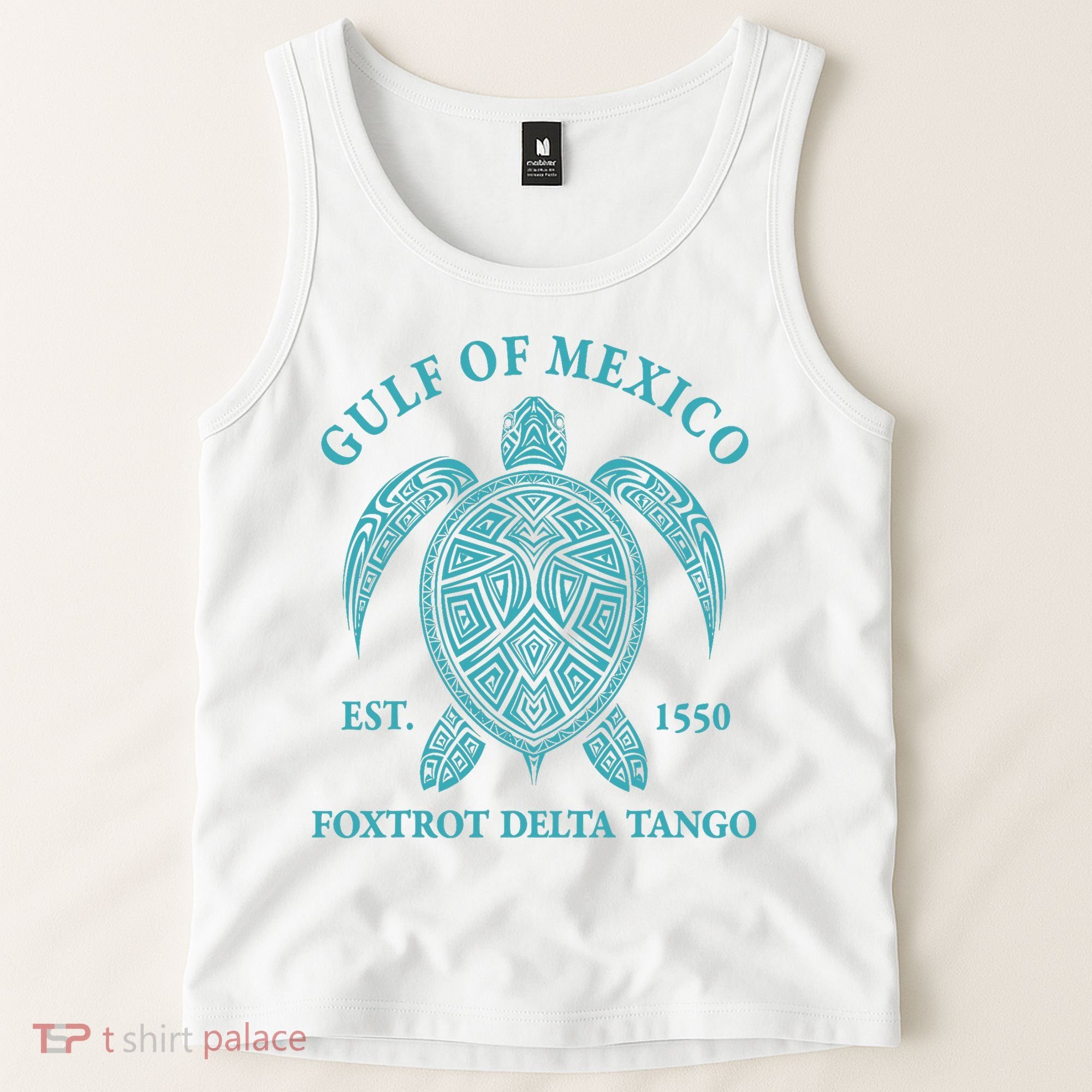 Gulf Of Mexico Turtle Foxtrot Delta Tango EST 1550 Tank Top