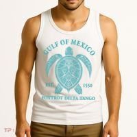 Gulf Of Mexico Turtle Foxtrot Delta Tango EST 1550 Tank Top thumb 3