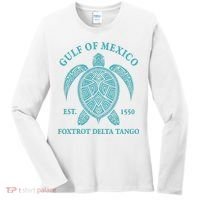 Gulf Of Mexico Turtle Foxtrot Delta Tango EST 1550 Women's Long Sleeve Shirt thumb 0