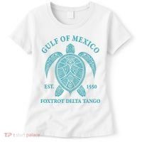 Gulf Of Mexico Turtle Foxtrot Delta Tango EST 1550 Women's T-Shirt thumb 0