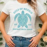 Gulf Of Mexico Turtle Foxtrot Delta Tango EST 1550 Women's T-Shirt thumb 2