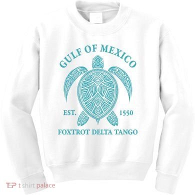 Gulf Of Mexico Turtle Foxtrot Delta Tango EST 1550 Kids Sweatshirt
