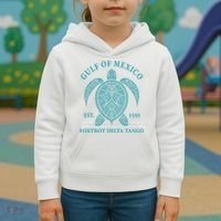 Gulf Of Mexico Turtle Foxtrot Delta Tango EST 1550 Kids Hoodie thumb 3