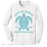 Gulf Of Mexico Turtle Foxtrot Delta Tango EST 1550 Kids Long Sleeve Shirt thumb 0