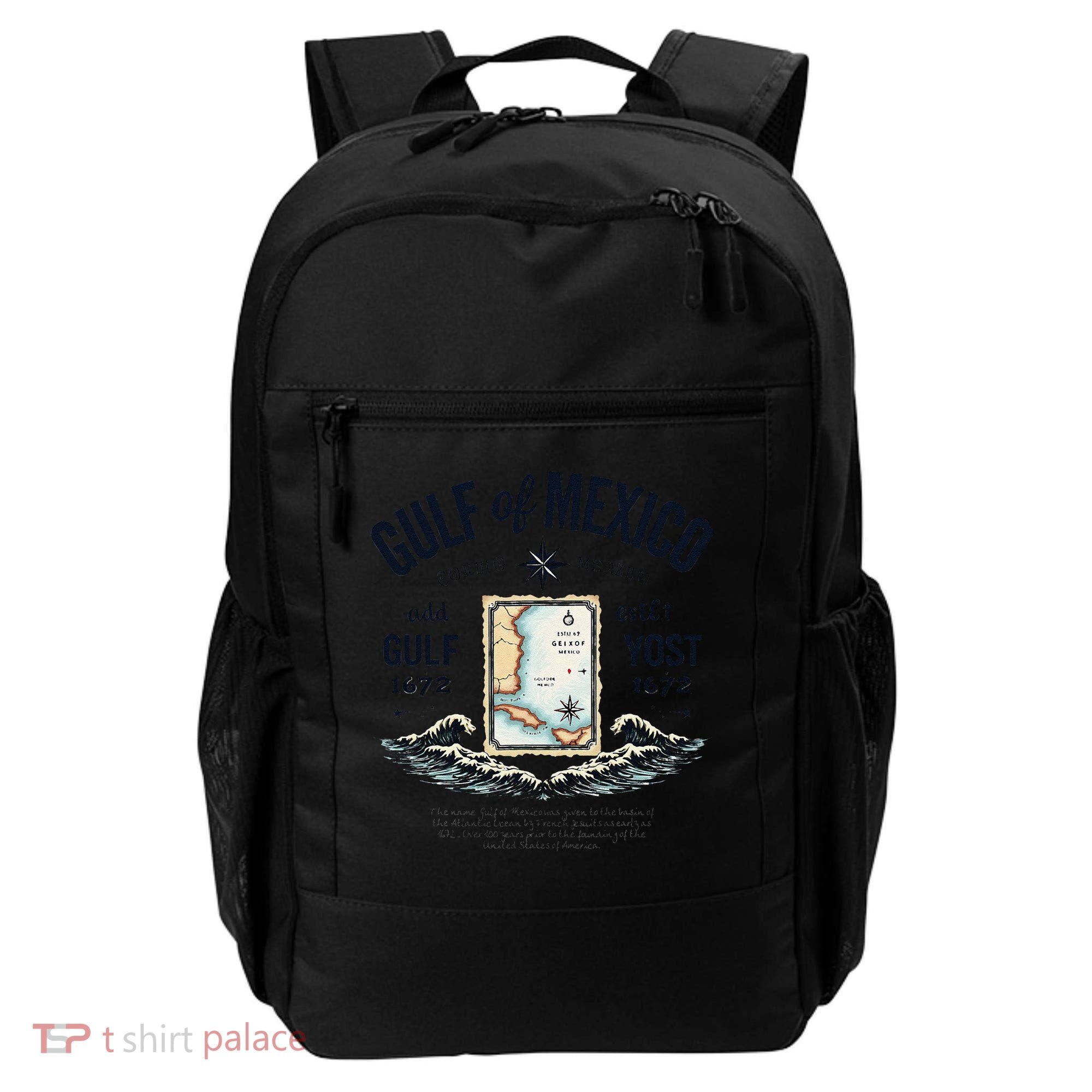 Gulf Of Mexico Since 1672 Historic Map 1672 Funny Tees Backpack