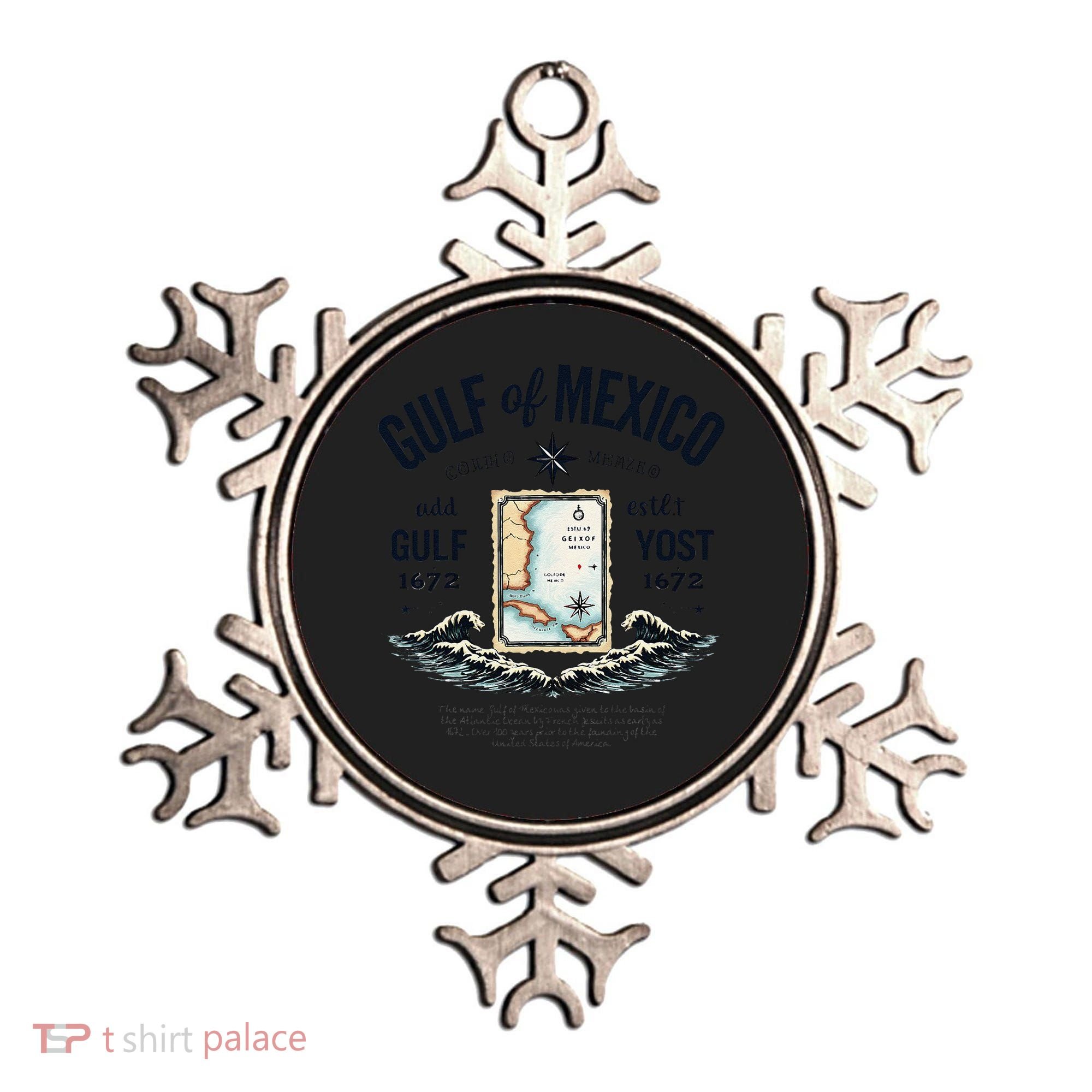 Gulf Of Mexico Since 1672 Historic Map 1672 Funny Tees Ornament