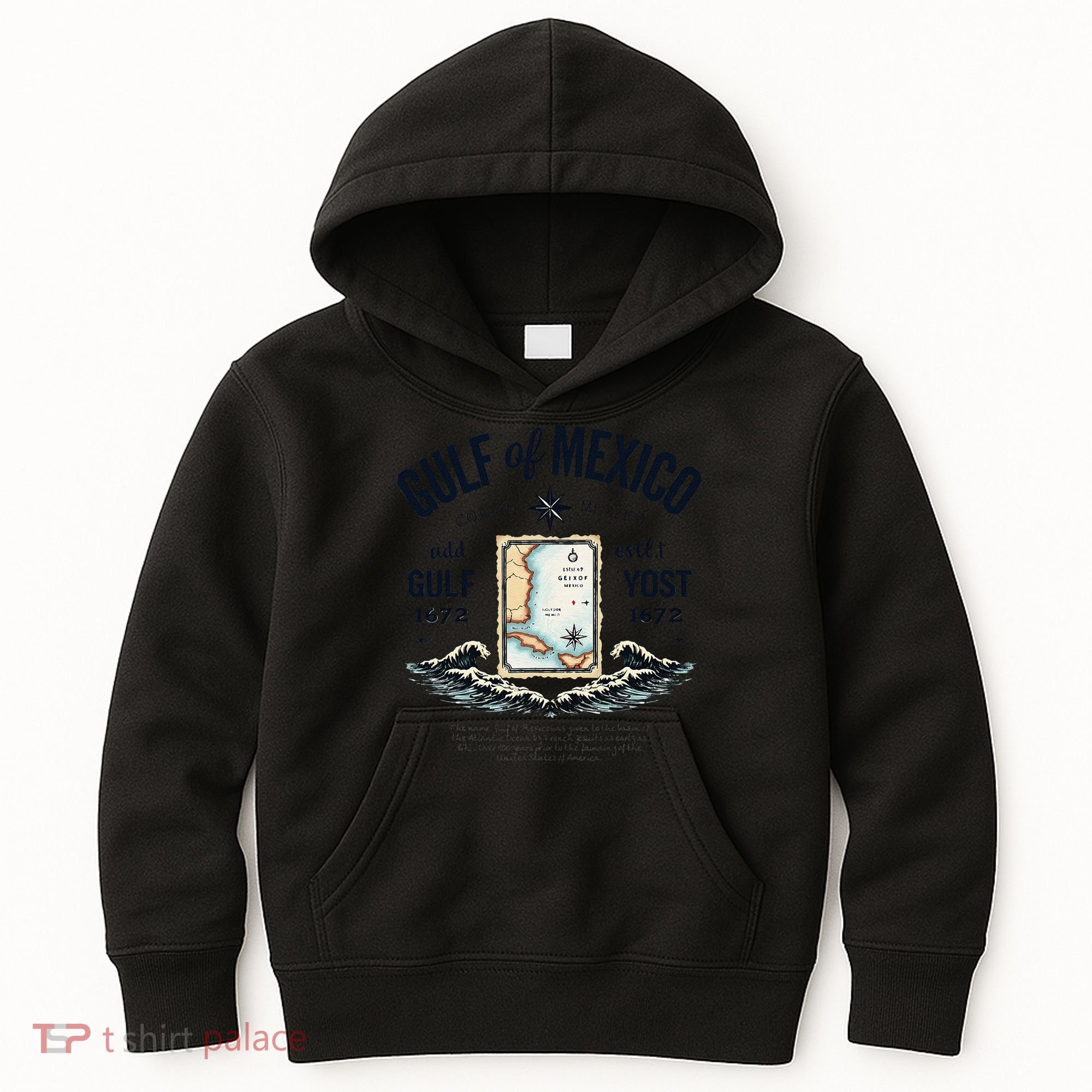 Gulf Of Mexico Since 1672 Historic Map 1672 Funny Tees Kids Hoodie