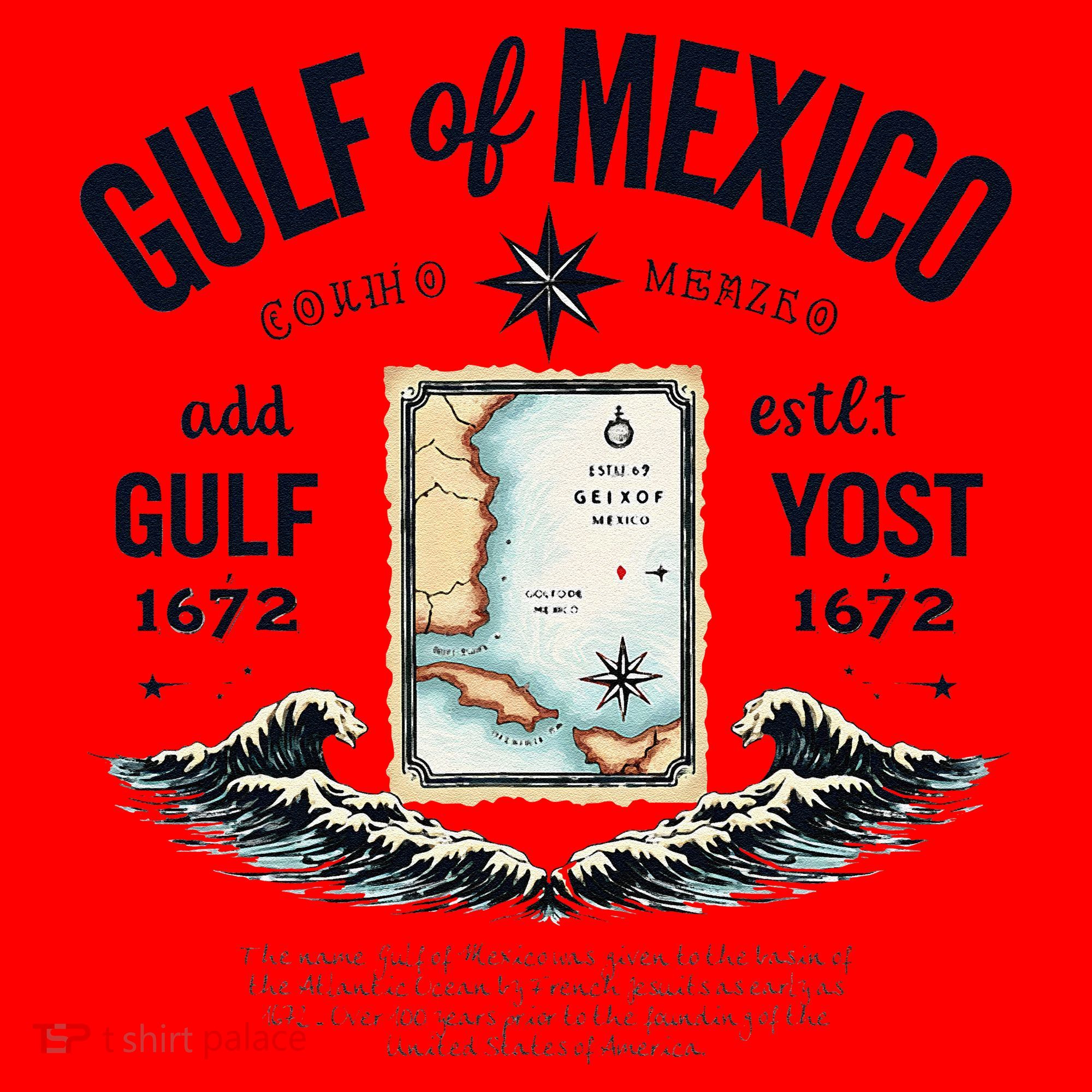 Gulf Of Mexico Since 1672 Historic Map 1672 Funny Tees Santa Hat
