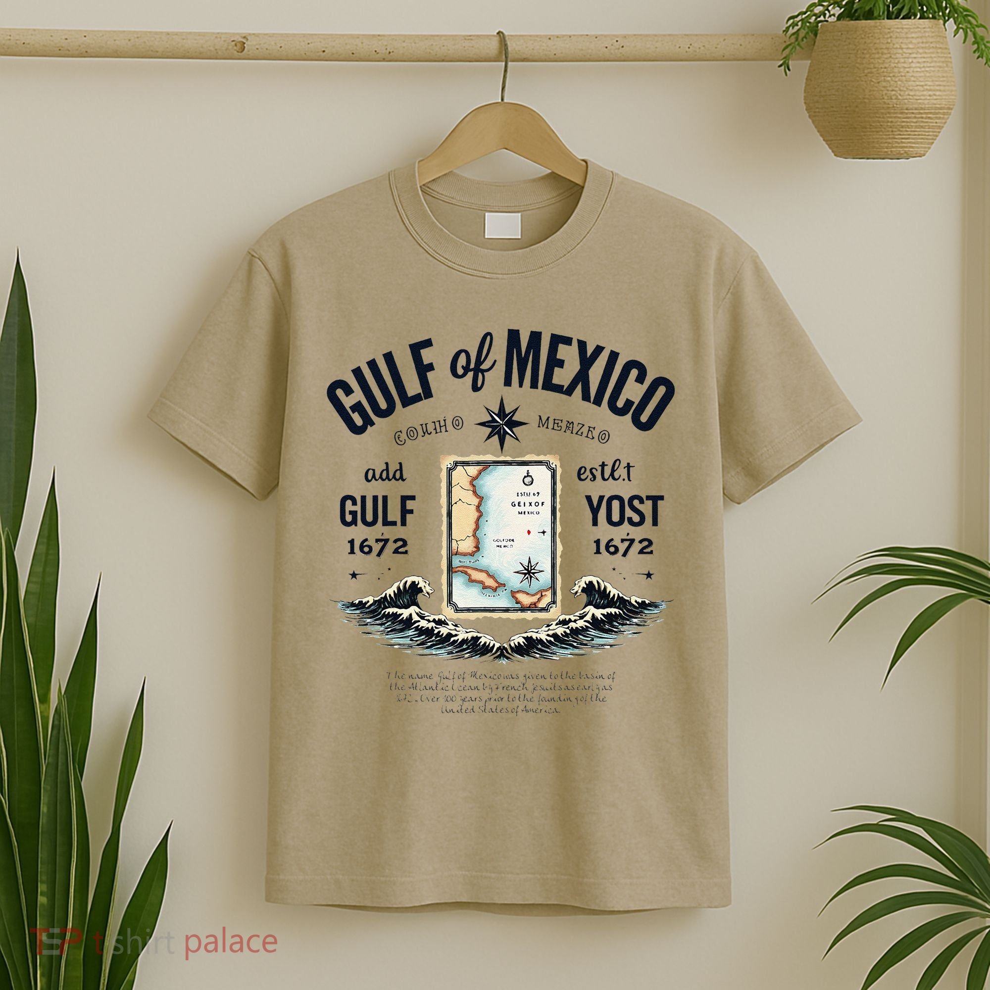 Gulf Of Mexico Since 1672 Historic Map 1672 Funny Tees T-Shirt