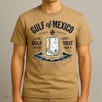 Gulf Of Mexico Since 1672 Historic Map 1672 Funny Tees T-Shirt thumb 3
