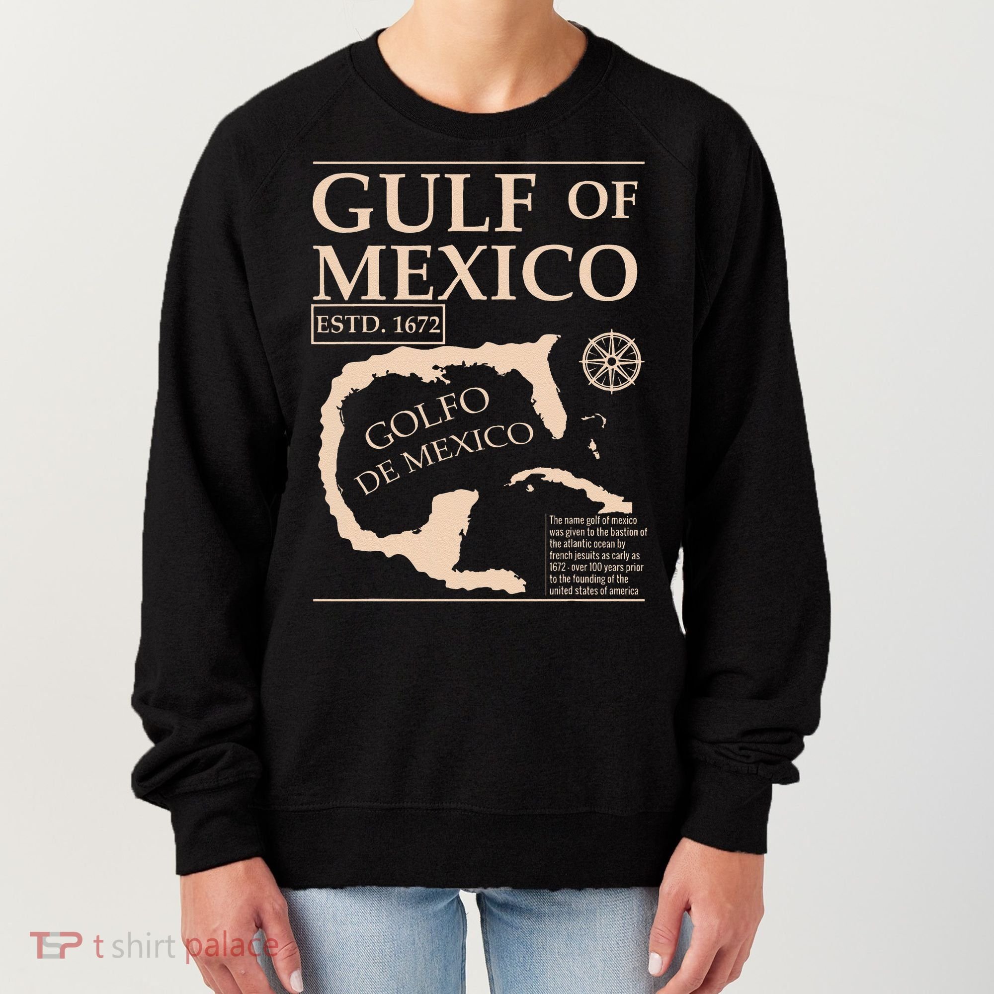 Gulf Of Mexico 1672 Historic Map Women's Sweatshirt