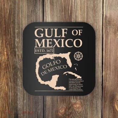 Gulf Of Mexico 1672 Historic Map Coaster