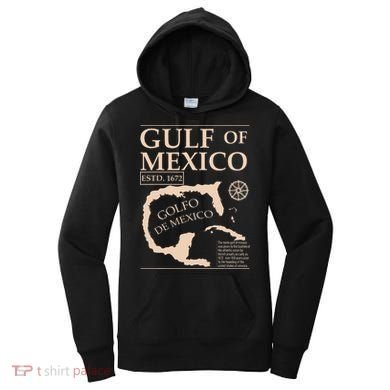 Gulf Of Mexico 1672 Historic Map Women's Hoodie