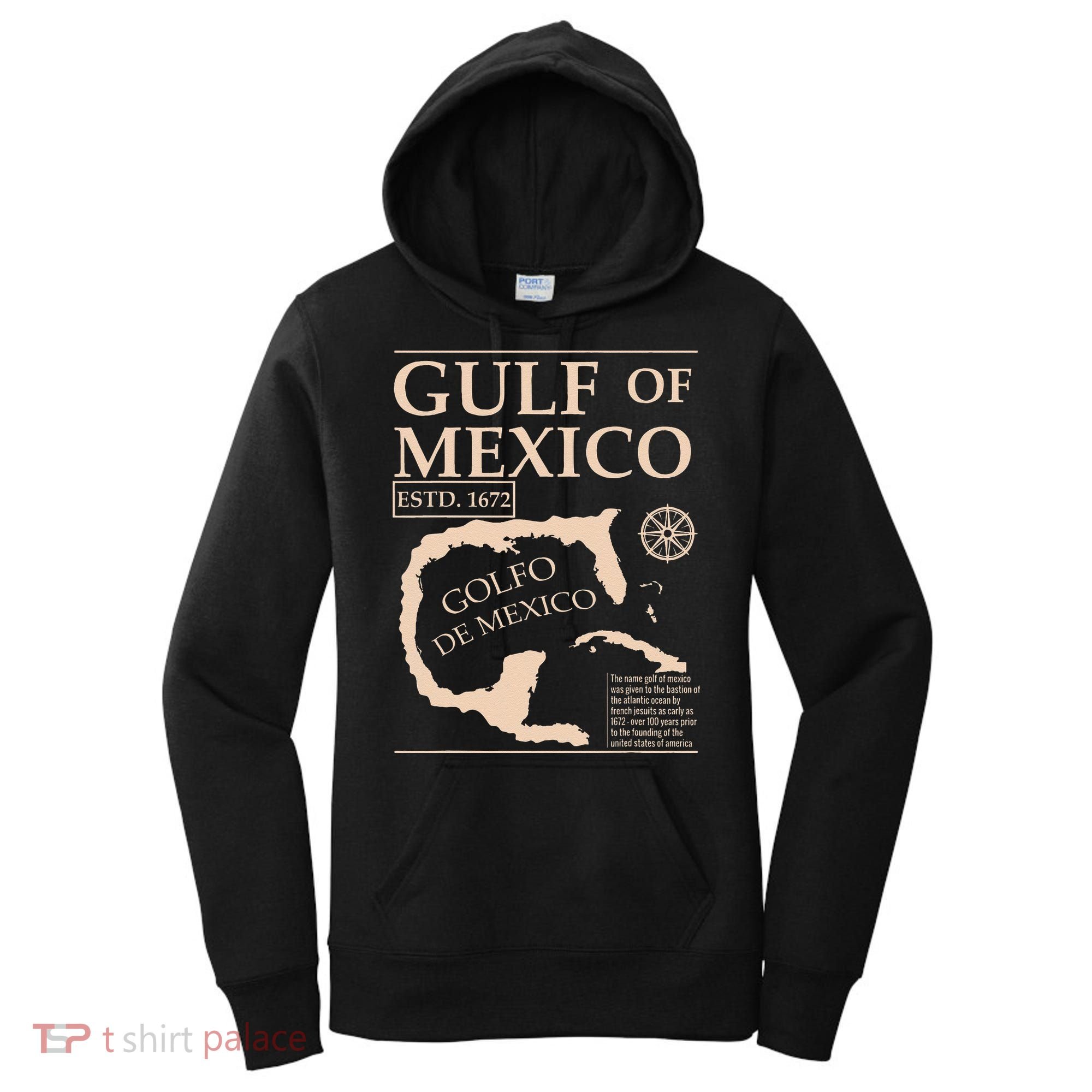 Gulf Of Mexico 1672 Historic Map Women's Hoodie