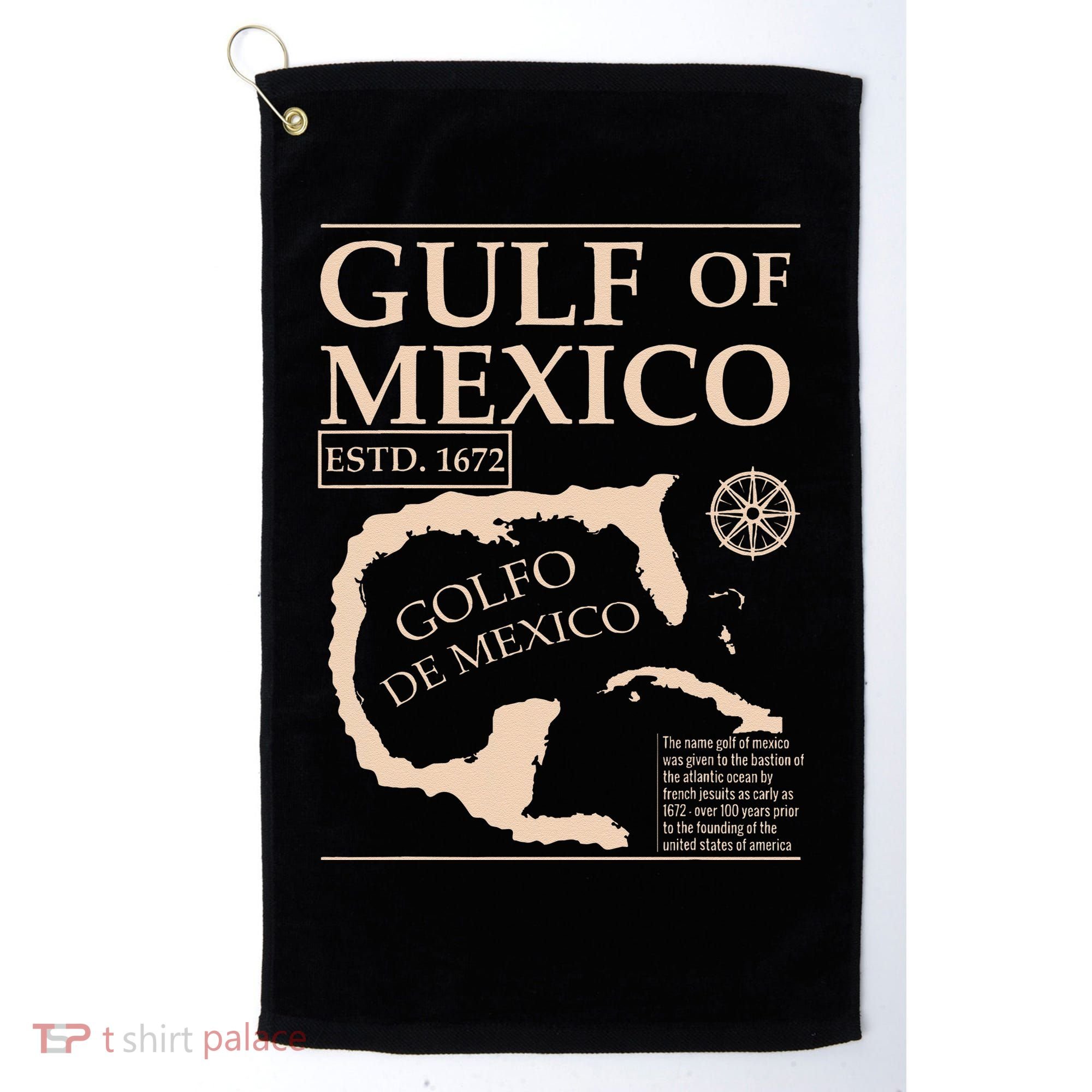 Gulf Of Mexico 1672 Historic Map Golf Towel