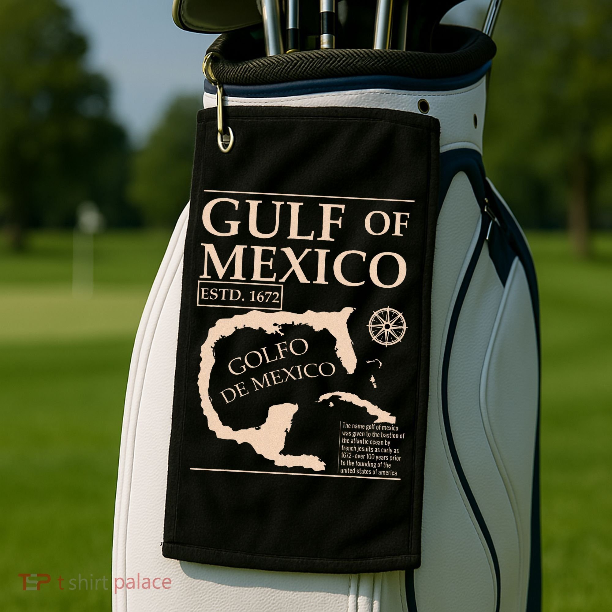 Gulf Of Mexico 1672 Historic Map Golf Towel