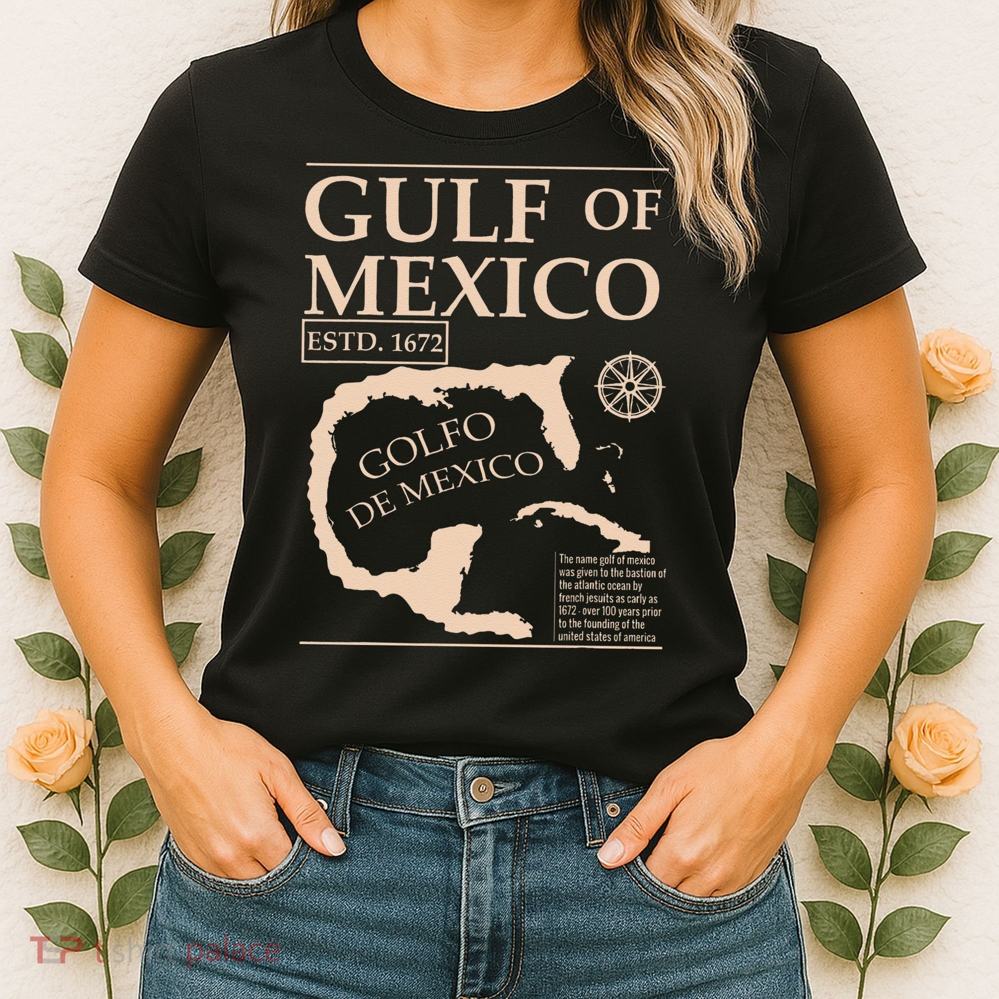 Gulf Of Mexico 1672 Historic Map Women's T-Shirt