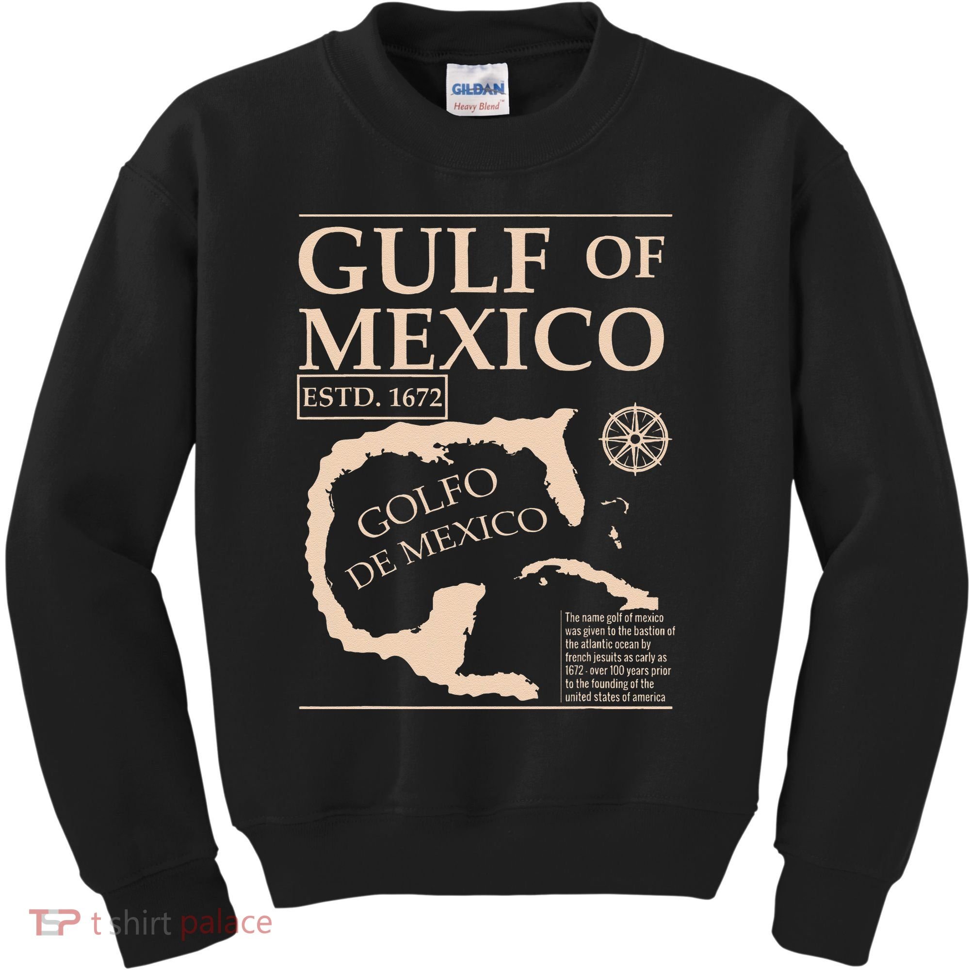 Gulf Of Mexico 1672 Historic Map Kids Sweatshirt