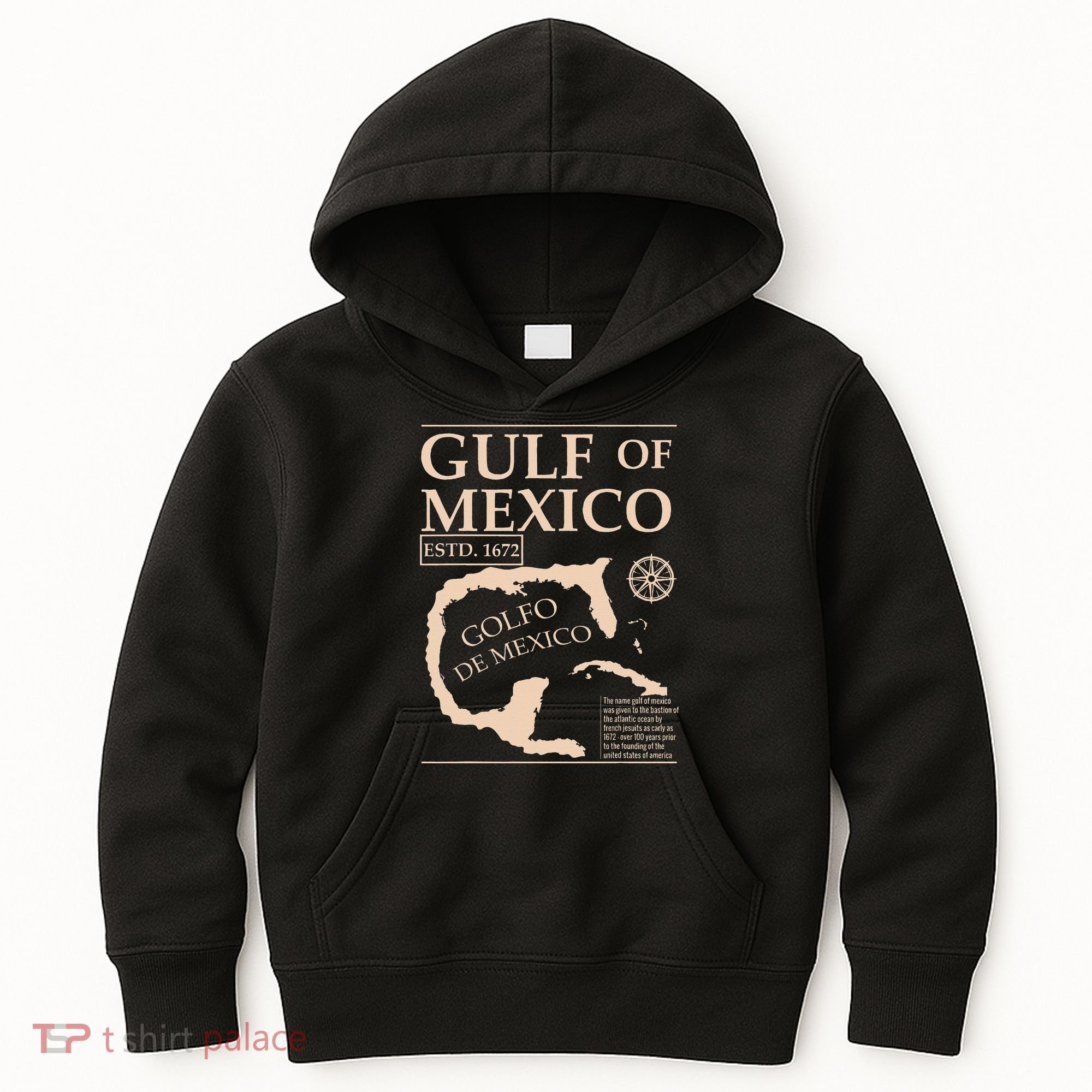 Gulf Of Mexico 1672 Historic Map Kids Hoodie