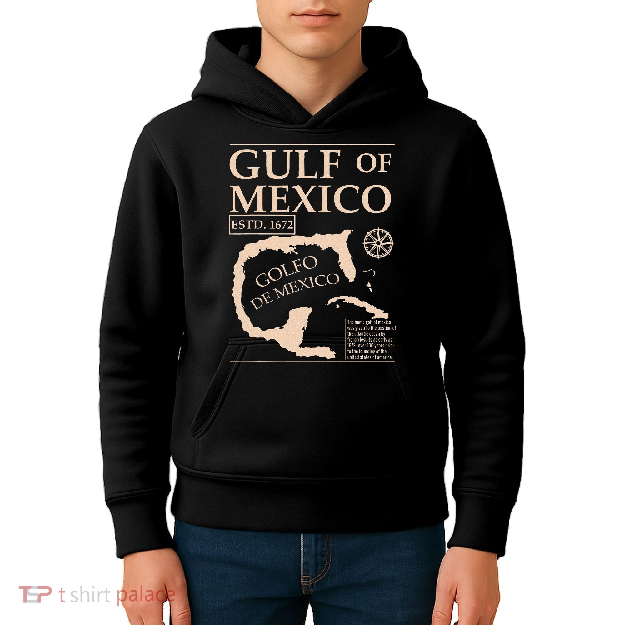 Gulf Of Mexico 1672 Historic Map Kids Hoodie