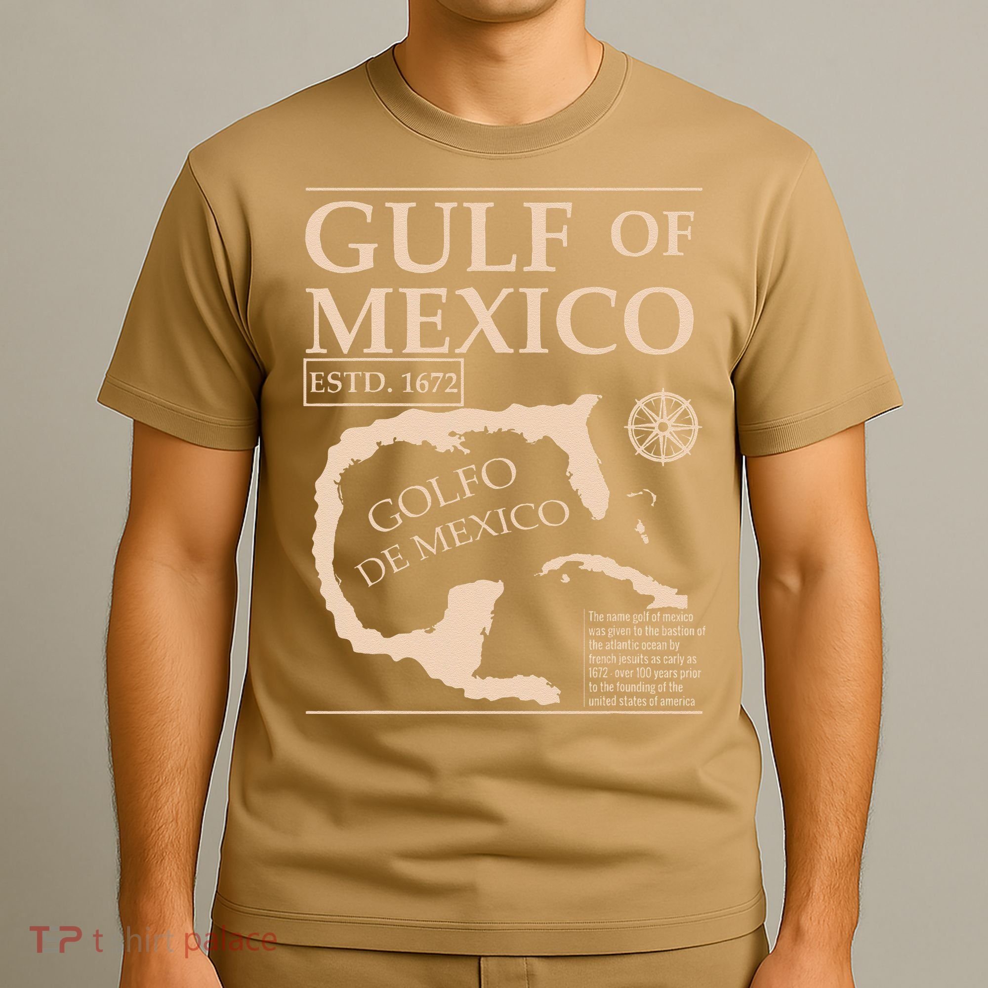 Gulf Of Mexico 1672 Historic Map T-Shirt