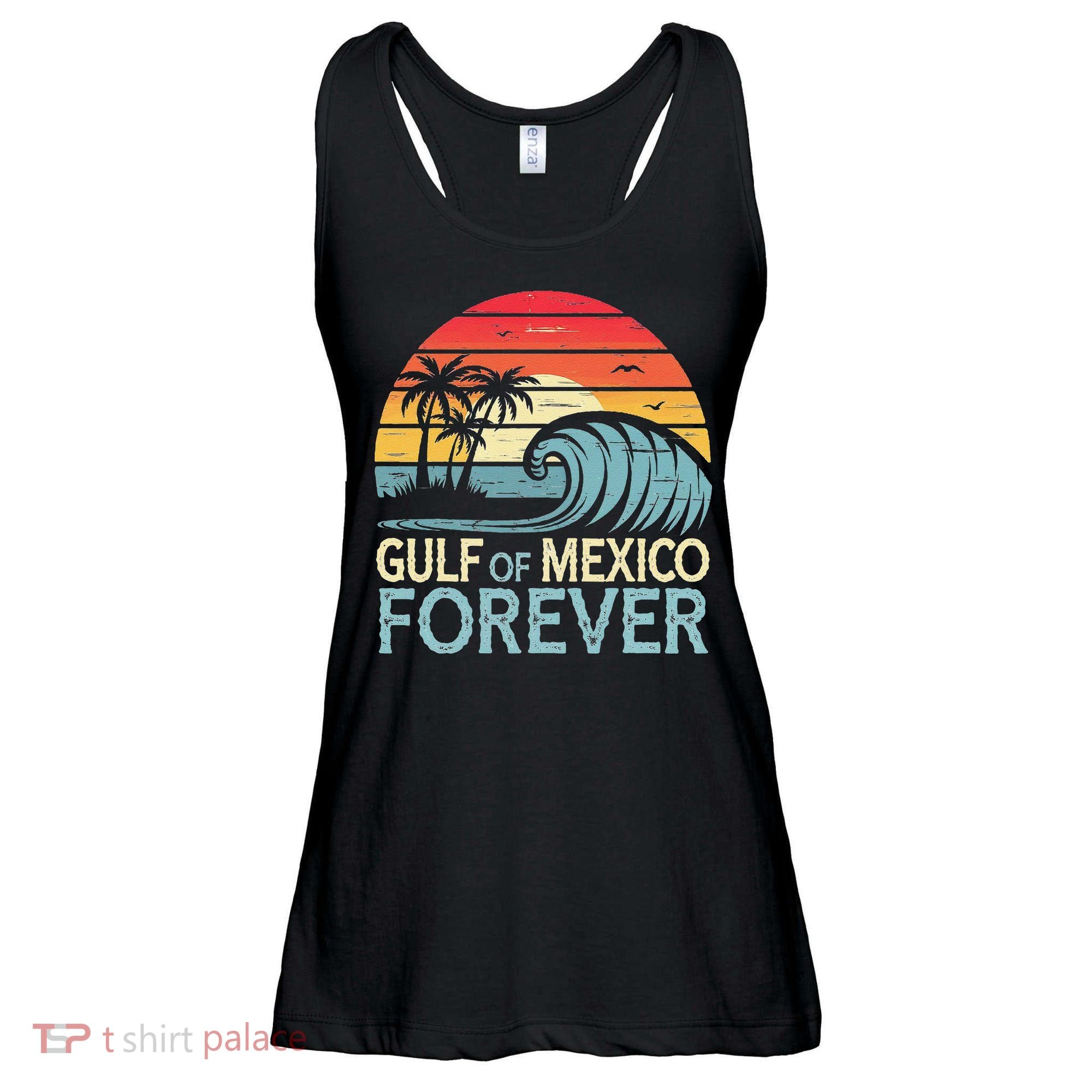 Gulf Of Mexico Forever Wave Surfing Tropical Ladies Essential Flowy Tank