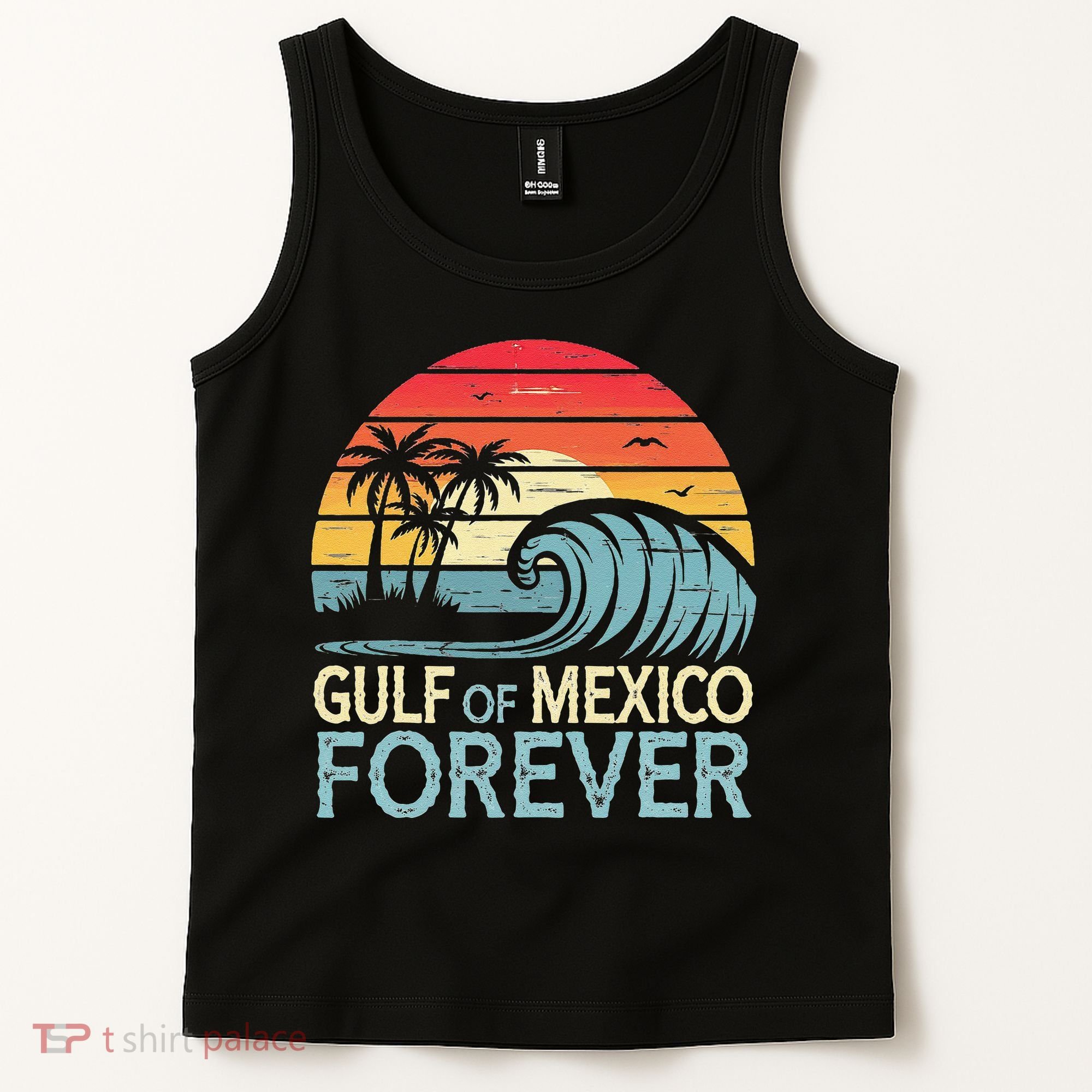 Gulf Of Mexico Forever Wave Surfing Tropical Tank Top