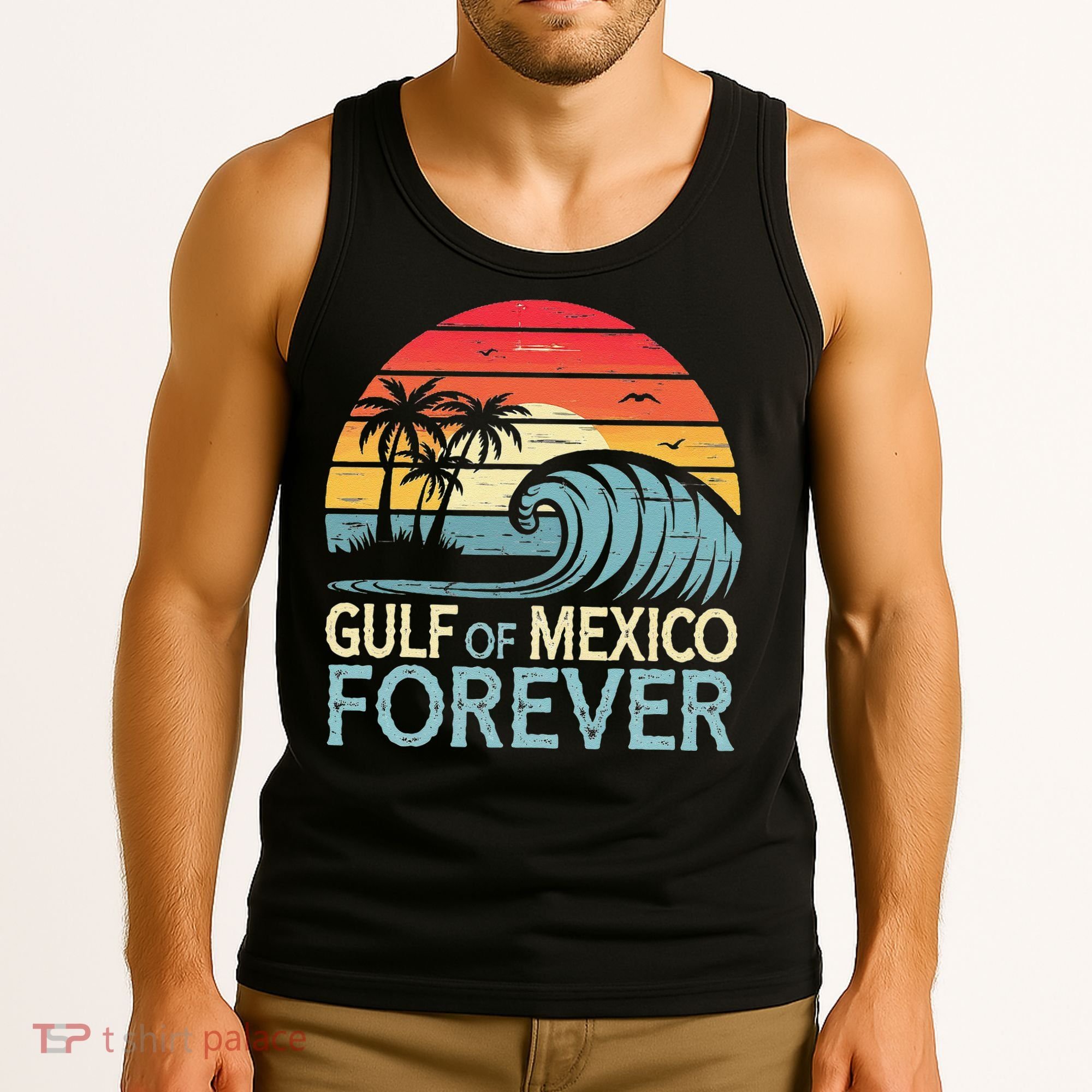 Gulf Of Mexico Forever Wave Surfing Tropical Tank Top