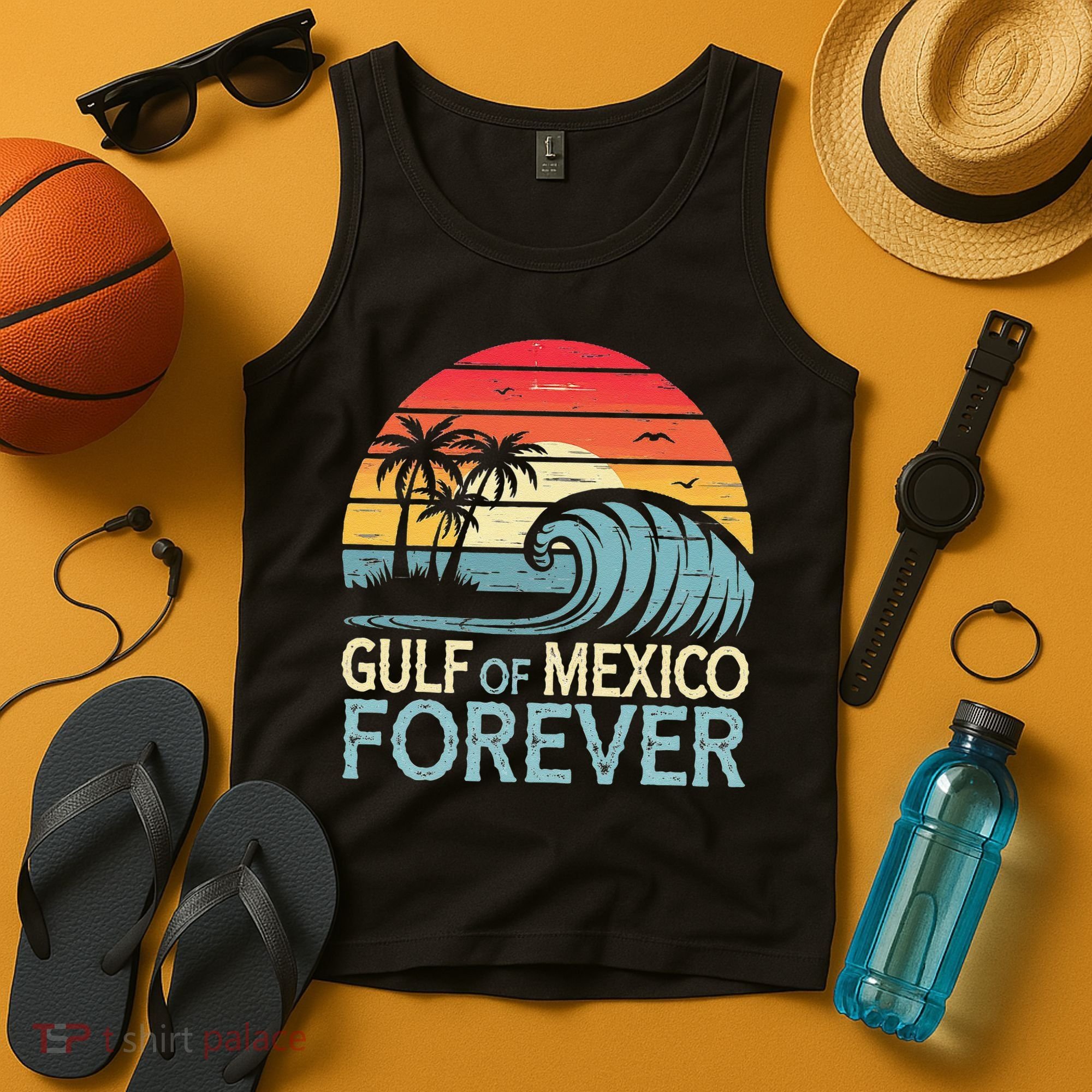 Gulf Of Mexico Forever Wave Surfing Tropical Tank Top
