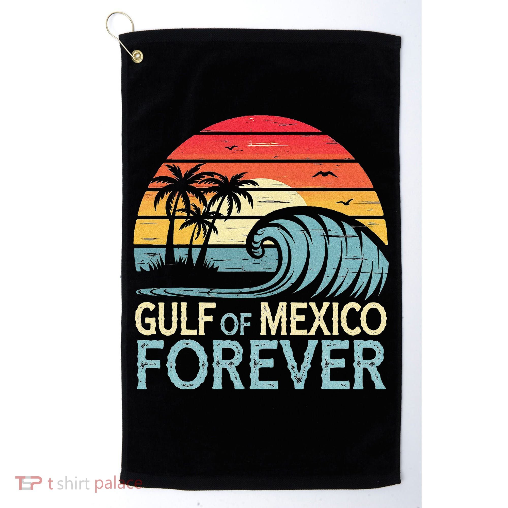 Gulf Of Mexico Forever Wave Surfing Tropical Golf Towel